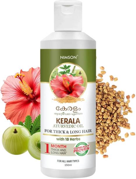 Nimson Kerala Ayurvedic Hair Growth Oil Hibiscus, Amla & Bhringraj for Thick Long Hair Hair Oil
