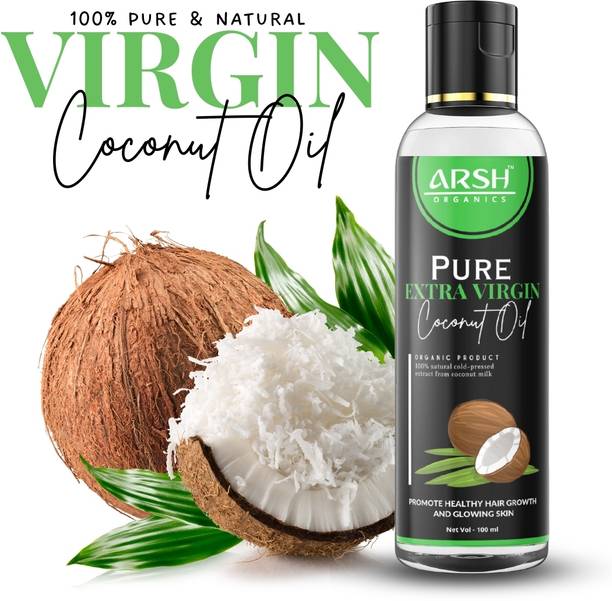 Arsh Organics 100% Pure & Natural Cold Pressed Coconut oil for hair and skin - Hair Oil