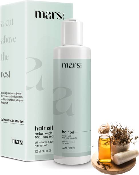 mars by GHC Bhringraj Oil With Onion, Jojoba, Fenugreek & 17 other Essential Oils - Healthy Hair Growth & Anti Hair Fall Hair Oil