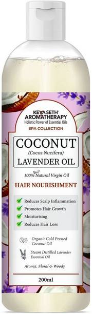 KEYA SETH AROMATHERAPY 1% Lavender with 99% Coconut Oil - Promotes Hair Growth, Nourishes & Moisturizes Hair Oil
