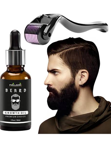 Phillauri Beard & Moustache Hair Oil With Derma Roller for Faster Growth Hair Oil