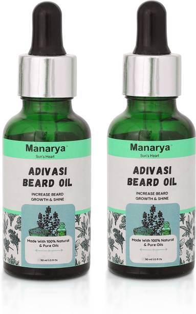 Manarya 100% Original Adivasi Bhringraj Beard Oil For Increase Beard Growth & Shine Hair Oil