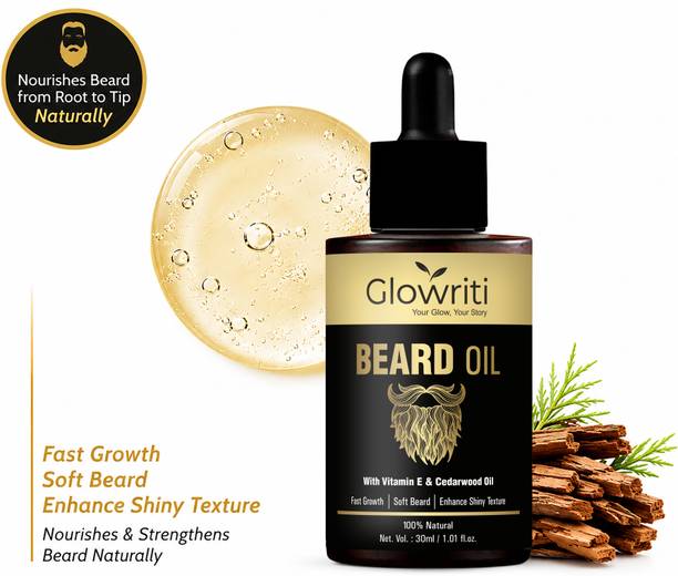 Glowriti Beard Growth & Thickening Oil for Men | Vitamin E & Cedarwood Oil Hair Oil