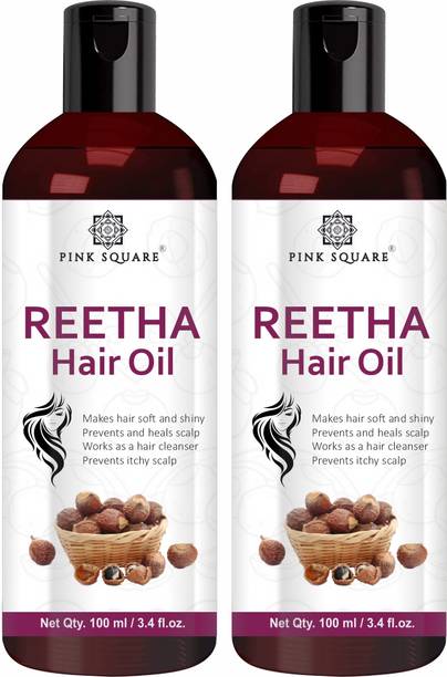 Pink Square Reetha hair regrowth & hair fall control 100% result Hair Oil Pack of 2 100 ml Hair Oil