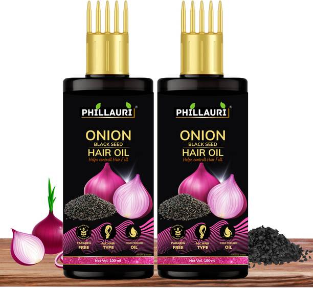 Phillauri Red Onion Black Seed Onion Hair Oil - WITH COMB APPLICATOR Hair Oil
