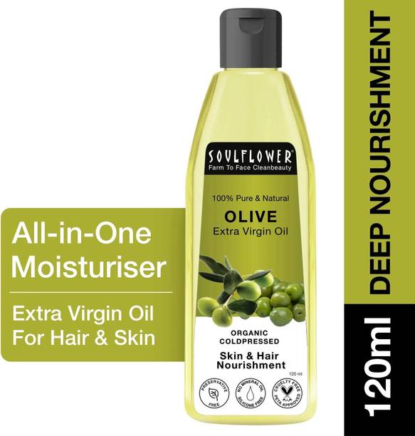 Soulflower Olive Oil for Hair Growth, Fall Control, Makeup remover, Moisturizer Hair Oil