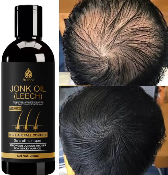 6Drops Jonk (Leech) Hair Oil – 200ml Traditional Ayurvedic Formula Hair Oil