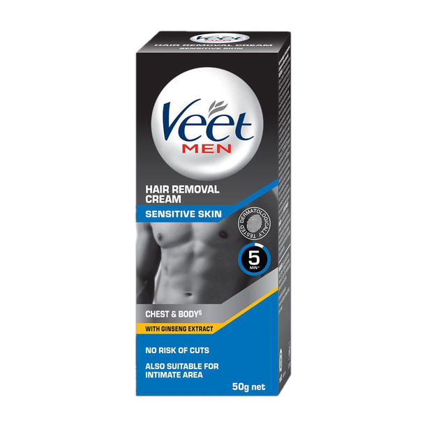 Veet Men Hair Removal, Wax Chest Body underarm, Better than Razor,Sensitive Skin Care Cream