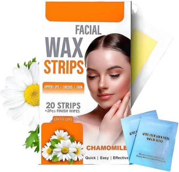 we ensign One Go Facial Wax Strips, Face,Upper Lip & Chin Facial Wax, Chamomile -20 Strips Strips