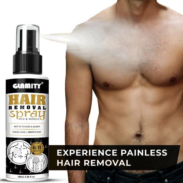 GLAMITY Hair Removal Cream for Men Chest, Back, Legs, Under Arms & Intimate Area02 Spray