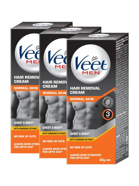 Veet Men Hair Removal, Wax Chest Body underarm, Better than Razor, Normal Skin care Cream