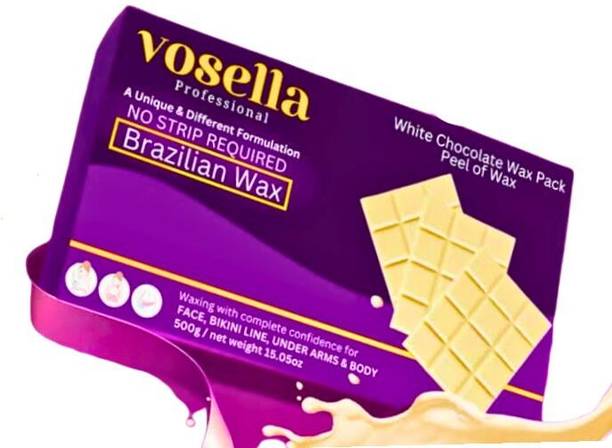 vosella Brazilian Wax – White Chocolate Wax Pack, Peel-Off, No Strip Required Wax