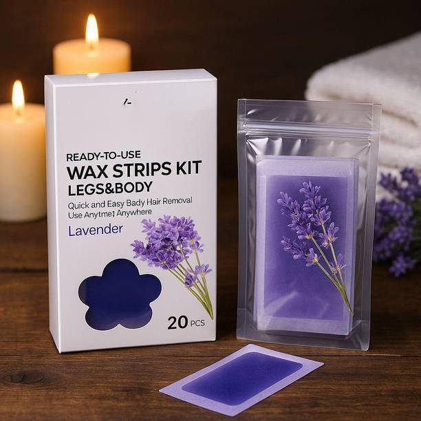 GLOW IT Ready-to-Use Wax Strips Kit – Lavender | Hair Removal for Legs & Body Strips