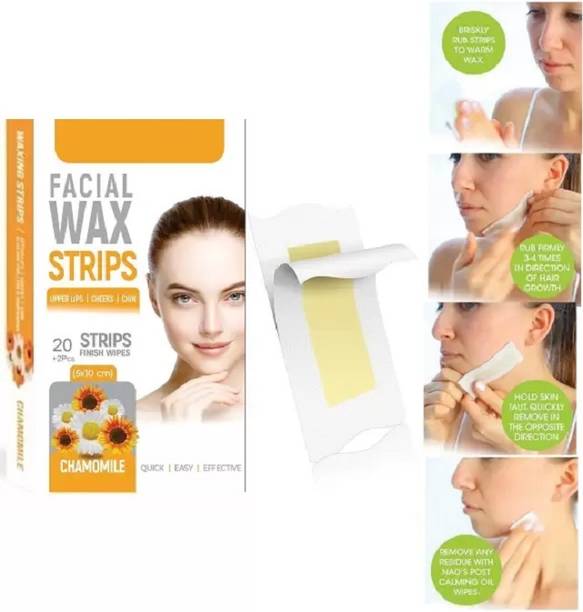 Emijun 20 Pcs Wax Strips for Facial Hair Removal for Women Face Waxing Strip Strips