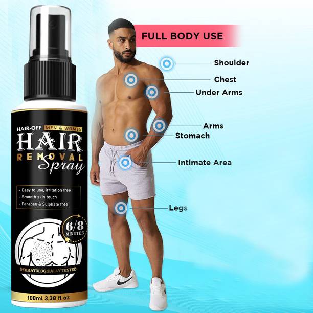 ग्लैमिटी Hair Removal Cream Fast Body Hair Remove Painless SPRAY Spray