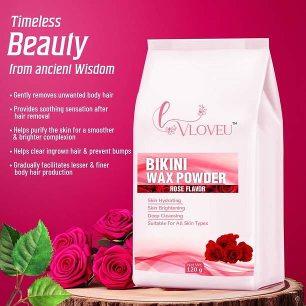 VLOVEU Rose Flavour Bikini Wax Powder for Women, Body & Armpit Hair Removal Wax Powder