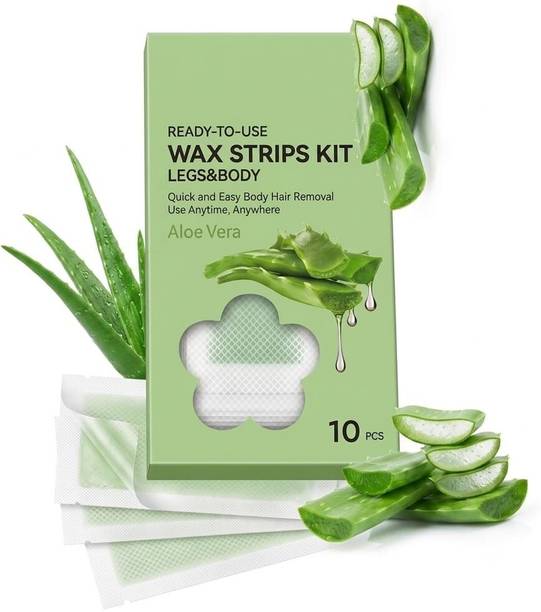 DRK Legs & Body Wax Strips Pack of 10 for Women | Ready-to-Use Strips