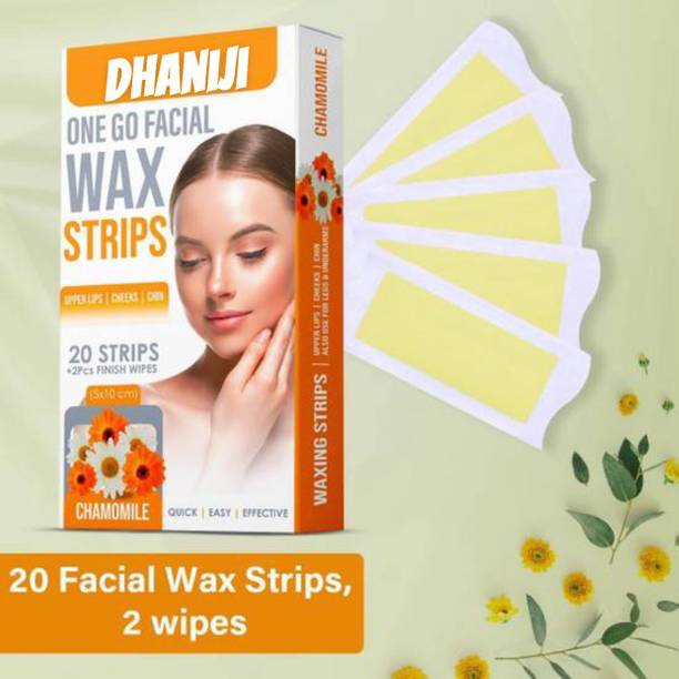 Dhaniji Wax Strips for Facial Hair Remover,Upper Lips,cheeks,Eyebrow e(Chamomile) Strips
