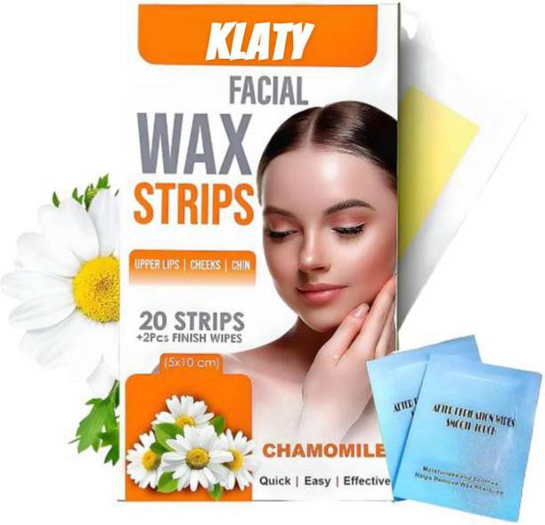 klaty Facial Wax Strips | Face,Upper Lip & Chin Facial Wax|CHAMOMILE n Extract Strips