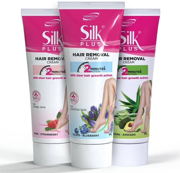 Nimson Silk Plus Hair Removal Cream Avocado, Blueberry & Rose Hair Remover for Women Cream