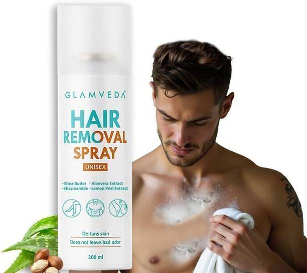 GLAMVEDA Painless hair removal for men| For Chest, Back, Legs & Under Arms| Spray