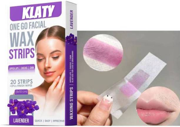 klaty Facial Wax Strips | Face,Upper Lip,Under Arms & Chin Facial Wax |Lavender 11 Strips