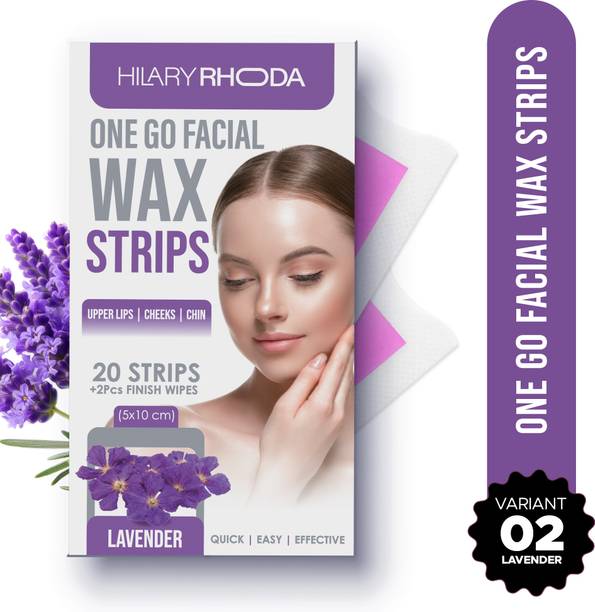 Hilary Rhoda One Go Facial Wax Strips|Face,Upper Lip & Chin Facial Wax |With Lavender Extract Strips