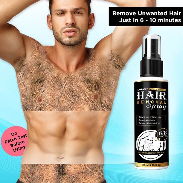 GLAMITY Hair Removal Cream for Men Chest, Back, Legs, Under Arms & Intimate Area Spray Spray
