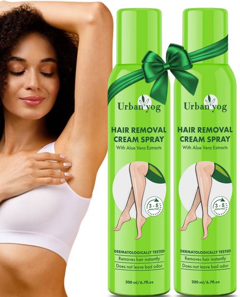 URBANYOG Hair Removal Cream Spray for Women - Aloe Vera | Painless Body Spray