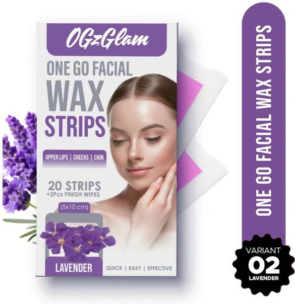 OGzGlam One Go Facial Wax Strips|Face,Upper Lip & Chin Facial Wax |With Lavender Extract Strips