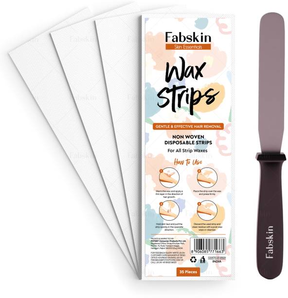Fabskin Wax Strips for Women for Waxing - 35 Pcs & Wax Applicator Spatula Knife Combo Strips