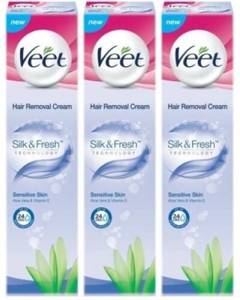 वीत Combo Pack Silk & Fresh Sensitive Skin 100grm. X 3 = 300grm. Hair Removal क्रीम