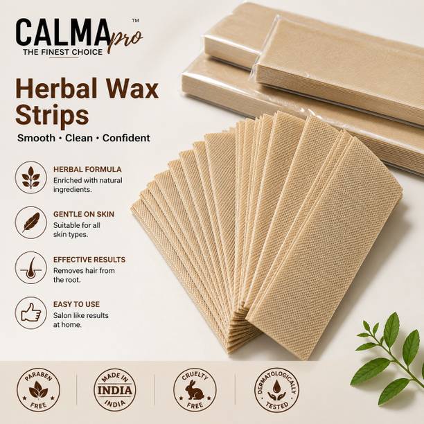 CALMA PRO Waxing Strips for Hair Removal Plain Disposable Easy & Safe wax Strips