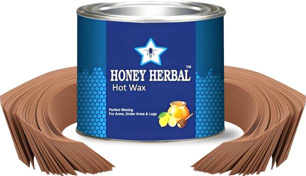 HONEY HERBAL Best Quality HotHair removal wax for smooth and perfect waxing with 40pcs waxing strips and stick(Hot wax 600 gm) Wax
