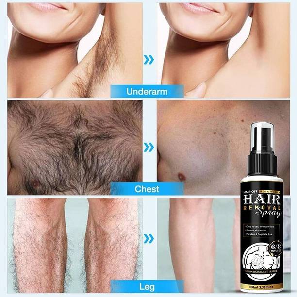 GLAMITY Body Hair Removal Spray Cream - For Chest, Back, Legs & Under Arms Spray 1.6 Spray