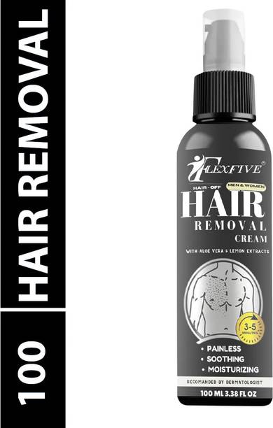 FLEXFIVE Painless & Quick Hair Remover Cream With Aloe Vera & Lemon Cream