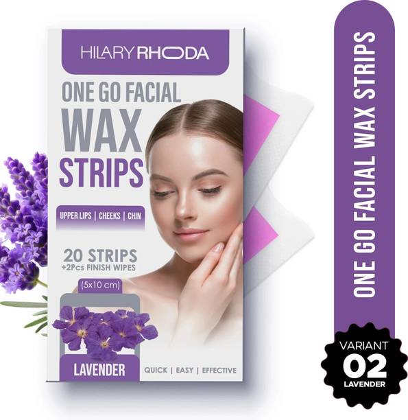 Hilary Rhoda One Go Facial Wax Strips|Face,Upper Lip & Chin Facial Wax |With Lavender Extract Strips