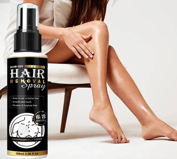 GLAMITY Hair Removal Cream Spray for Men Chest, Back, Legs, Under Arms & Intimate Area Spray
