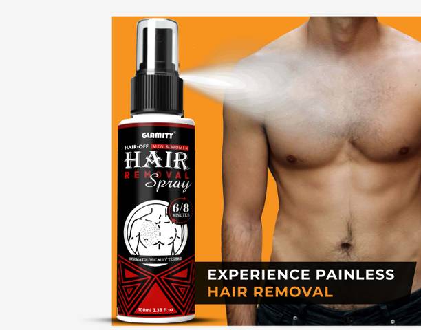 GLAMITY Hair Removal Spray for Men Chest, Back, Legs, Under Arms & Intimate Area 0 Spray