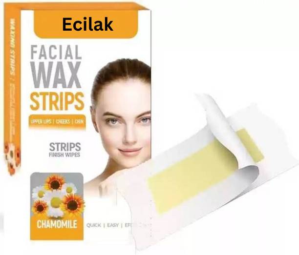 ECILAK Facial Wax Strips 20|Face,Upper Lip, Chin |With Chamomile Strips Strips
