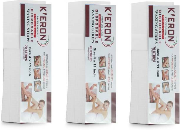 K'ERON 210 Wax Strips- Body Hair Removal All Skin Types Waxing Strips. Strips