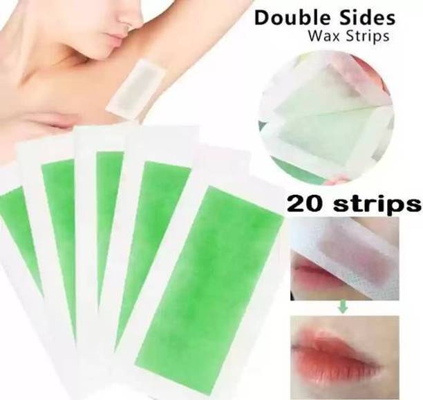 klaty Facial Wax Strips|With 2 Finish Wipes|Face,Upper Lip,Chin,Underarms &Forhead 20 Strips