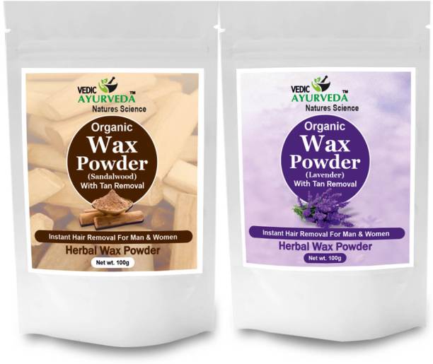 VEDICAYURVEDA Wax Powder for Hands, Legs, Underarms Bikini [Sandalwood & Lavender Wax Powder] Powder