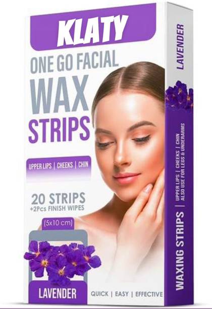 klaty Facial Wax Strips | Face,Upper Lip,Under Arms & Chin Facial Wax |Lavender 10 Strips