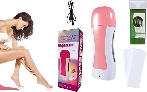 BESTZONE RETAIL MALL Roll On Body Wax Kit For Women With Wax Cartridge And Wax Strips Wax
