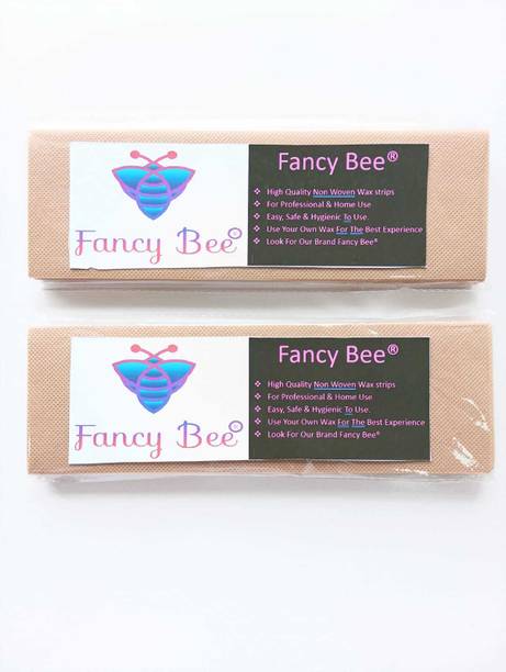 Fancy Bee Waxing Strips for Hair Removal Plain Disposable Brown Color Wax Strips Easy & Safe Wax Strips Paper Non-woven Body Hair Removal for Men and Women (72 Strips, Set of 2) Strips (72 Strips, Set of 2) Strips