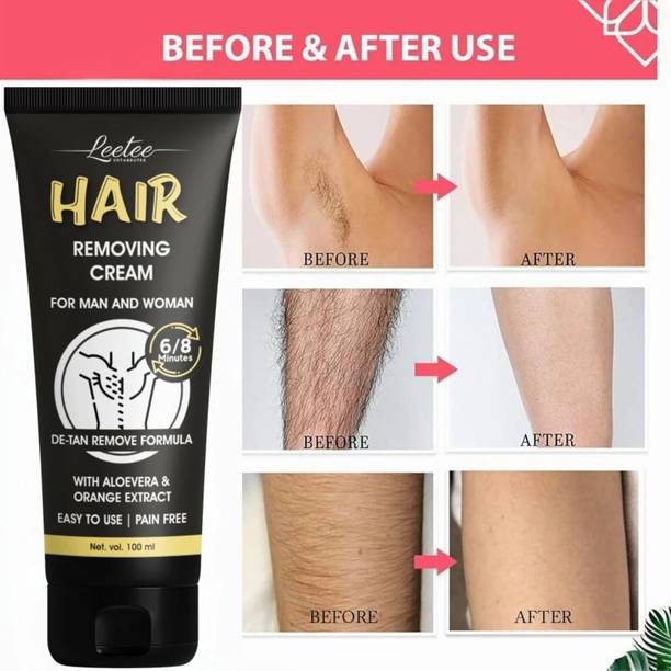 LEETEE Hair Remover Spray for Men | Unwanted Hair Removal for Chest, Arms, Legs Cream