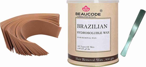Beaucode Professional Rica Brazilian Body Hair Removal Wax | Wax Knife | 30 Strips Pack Wax