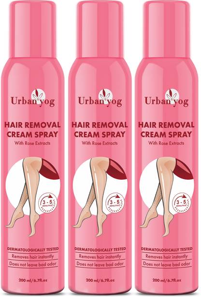 URBANYOG Hair Removal Cream Spray for Women | Rose | Painless Body Hair Removal Spray