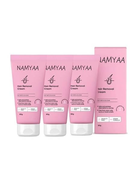 Namyaa Hair Removing Cream for Intimate Skin with After Wax Soothing Serum with Vitamin C-Pack of 3 Cream